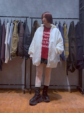 「PAGEBOY（ページボーイ）のモンスターパーカーコート【フード取り外し可能・軽量】（ブルゾン）」を使った、yamadaさん（レディース・160cm）の秋コーディネート