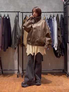 「アイテム（チュニック）」を使った、yamadaさん（レディース・160cm）の秋コーディネート