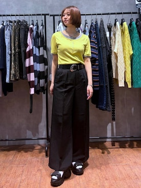 「PAGEBOY（ページボーイ）のアイテム（スラックス）」を使った、yamadaさん（レディース・160cm）の春コーディネート