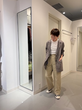 「URBAN RESEARCH DOORS（アーバンリサーチドアーズ）のカラミニュアンスジャケット（テーラードジャケット、グレー系）」を使った、sayakaさん（レディース・152cm）の春コーディネート