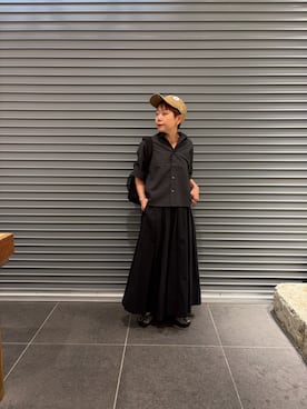 「URBAN RESEARCH DOORS（アーバンリサーチドアーズ）のFORK&SPOON　シアサッカーレギュラーカラーシャツ（シャツ/ブラウス、グレー系）」を使った、sayakaさん（レディース・152cm）の夏コーディネート