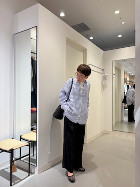 「URBAN RESEARCH DOORS（アーバンリサーチドアーズ）のリネンオーバーシャツ（シャツ/ブラウス、その他）」を使った、sayakaさん（レディース・152cm）の春コーディネート