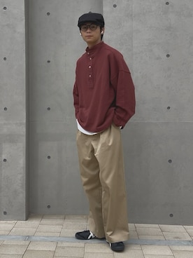 「アイテム（ハンチング/ベレー帽）」を使った、yusepeさん（メンズ・170cm）の秋コーディネート