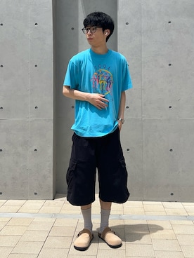 「niko and...（ニコアンド）のアイテム（サンダル、ベージュ系）」を使った、yusepeさん（メンズ・170cm）の夏コーディネート