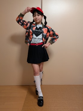 「SISTER JENNI（SISTER JENNI）のアイテム（Tシャツ/カットソー、ホワイト系）」を使った、sakami101さん（キッズ・152cm）の夏コーディネート