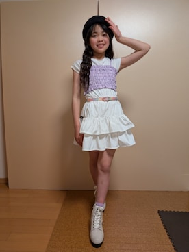 「JENNI love（ジェニィラブ）のアイテム（Tシャツ/カットソー、その他）」を使った、sakami101さん（キッズ・152cm）の夏コーディネート
