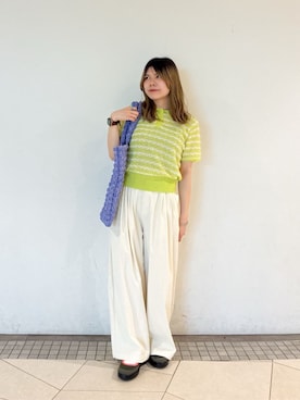 「CITEN（シテン）のアイテム（トートバッグ）」を使った、吉野　未彩さん（レディース・156cm）の夏コーディネート
