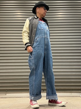 「アイテム（サロペット/オーバーオール）」を使った、Ken Nさん（メンズ・168cm）の秋コーディネート