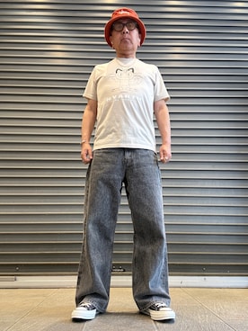 「XLARGE（エクストララージ）のXLARGE EMBOSSED DENIM PANTS（デニムパンツ、ブラック系）」を使った、Ken Nさん（メンズ・168cm）の春コーディネート