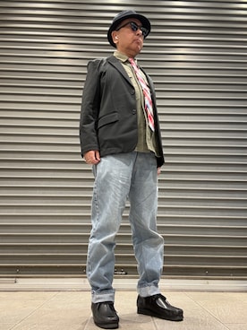 「OVERRIDE（オーバーライド）のOVERRIDE  OGC STANDARD KNIT FEDORA / オーバーライド（ハット）」を使った、Ken Nさん（メンズ・168cm）の秋コーディネート
