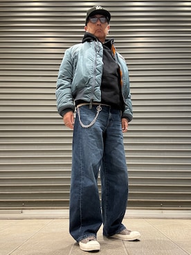 「アイテム（ウォレットチェーン）」を使った、Ken Nさん（メンズ・168cm）の冬コーディネート