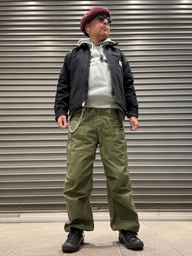 「アイテム（カーゴパンツ）」を使った、Ken Nさん（メンズ・168cm）の秋コーディネート