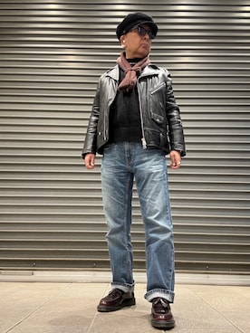 「アイテム（キャスケット）」を使った、Ken Nさん（メンズ・168cm）の冬コーディネート