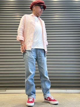 「アイテム（キャスケット）」を使った、Ken Nさん（メンズ・168cm）の春コーディネート