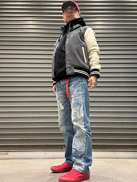 「アイテム（スタジャン）」を使った、Ken Nさん（メンズ・168cm）の冬コーディネート