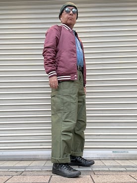 「UNIQLO（ユニクロ）のUNIQLO × JW Anderson デニムシャツ（シャツ/ブラウス、ブルー系）」を使った、Ken Nさん（メンズ・168cm）の春コーディネート