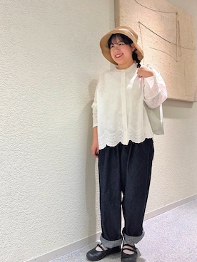 「刺繍」｜こもりさん（レディース・146cm）の春コーディネート