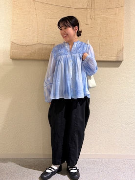 「かぐれ（カグレ）のATELIER 4.5　SACOCHE（ショルダーバッグ、ホワイト系）」を使った、こもりさん（レディース・146cm）の春コーディネート