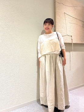 「かぐれ（カグレ）のアイテム（Tシャツ/カットソー）」を使った、こもりさん（レディース・146cm）の秋コーディネート