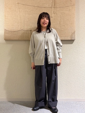 「かぐれ（カグレ）のコットン丸胴タンクトップ（タンクトップ、ホワイト系）」を使った、こもりさん（レディース・146cm）の春コーディネート