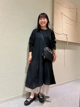 「かぐれ（カグレ）のハイカウントコットンハーフパンツ（その他パンツ、グレー系）」を使った、こもりさん（レディース・146cm）の夏コーディネート