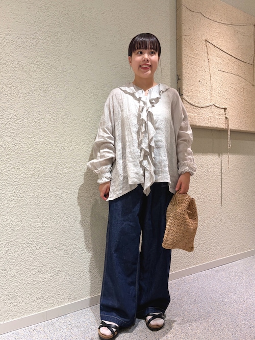 かぐれ ジーンズ デニム デニムパンツ コットンリネンデニムペインター