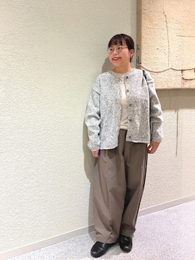 「かぐれ（カグレ）のMorphee　3WAY MEDIUM TOTE（トートバッグ、ブラック系）」を使った、こもりさん（レディース・146cm）の秋コーディネート