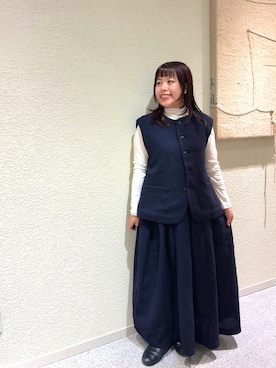 「かぐれ（カグレ）のアイテム（Tシャツ/カットソー）」を使った、こもりさん（レディース・146cm）の秋コーディネート