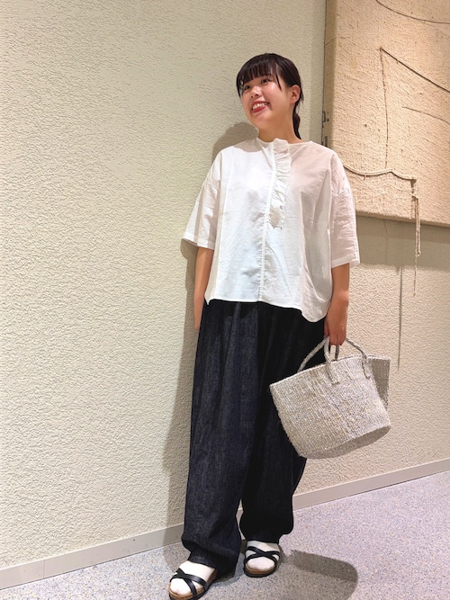 綿麻デニムボリュームパンツ（デニムパンツ）｜かぐれ（カグレ）の