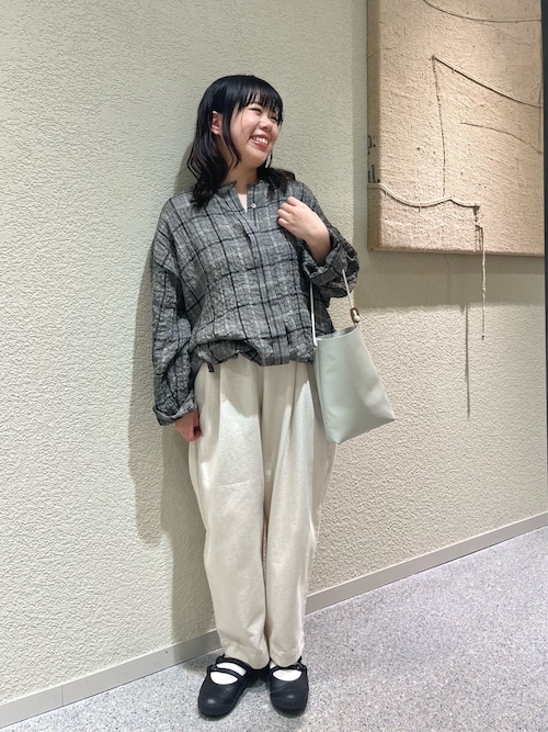 リネンレーヨンチェックシャツカーディガン（シャツ/ブラウス）｜か