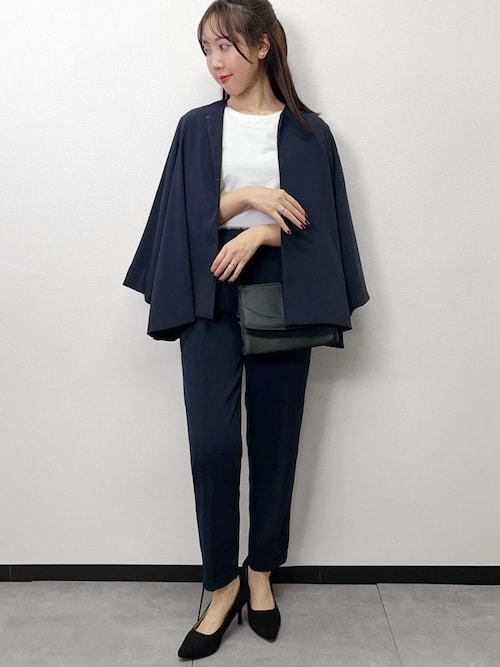 セール】洗える スーツ セットアップ パンツスーツ ノーカラー