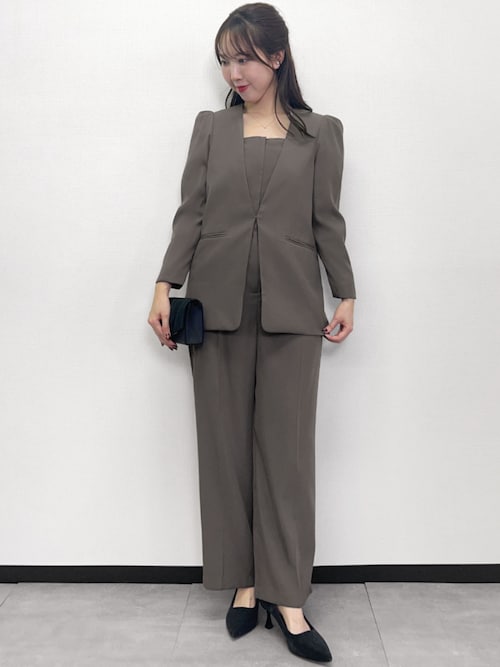 ノーカラージャケット・オールインワン セットアップ パンツドレス