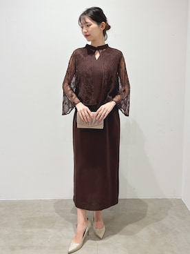 「アイテム（クラッチバッグ）」を使った、GIRLさん（レディース・163cm）の冬コーディネート