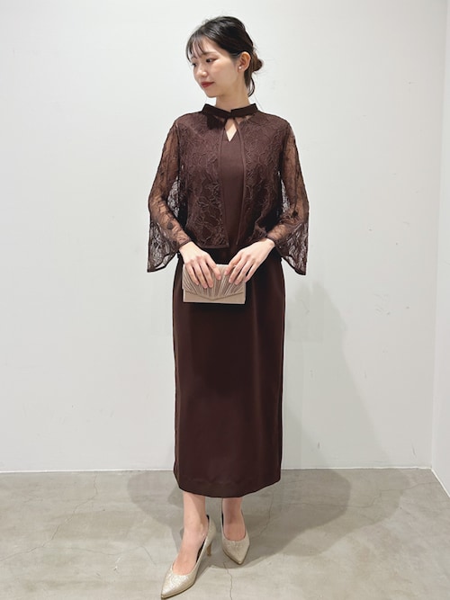 セール】【3WAY 着回しを楽しめる】レース ケープ Iライン ロング 結婚