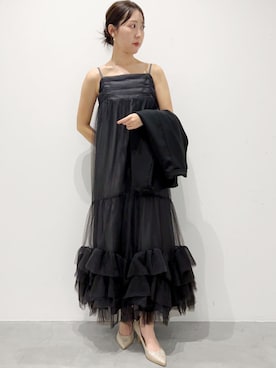 「アイテム（ドレス、ブラック系）」を使った、GIRLさん（レディース・158cm）の冬コーディネート