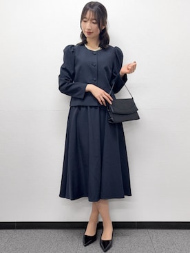 「girl（ガール）の【喪服・礼服用】ブラックフォーマルバッグ セレモニー 卒業式 卒園式 入学式 入園式（ハンドバッグ、ブラック系）」を使った、GIRLさん（レディース・150cm）の夏コーディネート