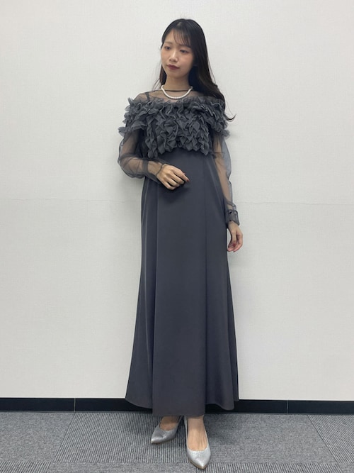 【新品未使用】チュール フリル シアー ワンピース オケージョンドレス3点セット チュール ボリューム フリル ベスト シアー トップス ワンピース 3点