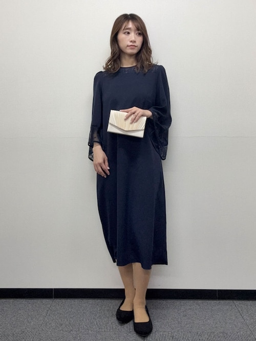 Flolia（フロリア） ワンピース 「喪服・礼服」レース切替えフレア