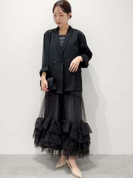 「アイテム（クラッチバッグ）」を使った、GIRLさん（レディース・158cm）の冬コーディネート