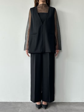 「アイテム（パンツドレス）」を使った、GIRLさん（レディース・165cm）の秋コーディネート