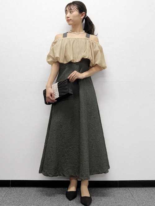 セール】マルチway バルーン オフショルダー ジャガード マーメイド