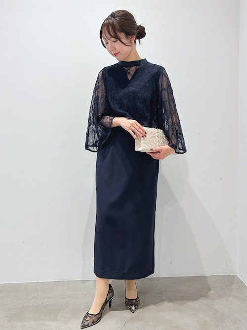 セール】【3WAY 着回しを楽しめる】レース ケープ Iライン ロング 結婚