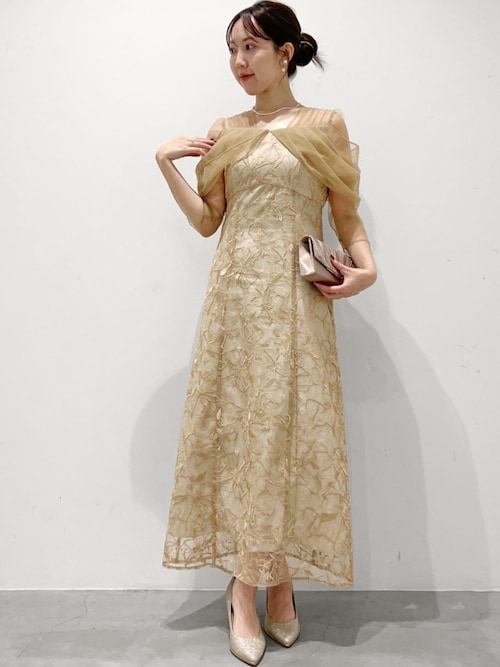 GIRL DRESS FOR NOW ドレス チュール ドレープ スパンコール ドレス