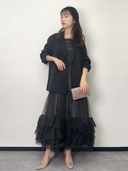 ボリュームチュールジャケットセットドレス 2点セット 結婚式