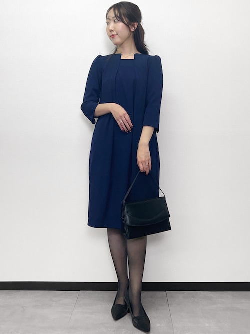 セール】【喪服 礼服】セットアップ風トロンプルイユ ワンピース