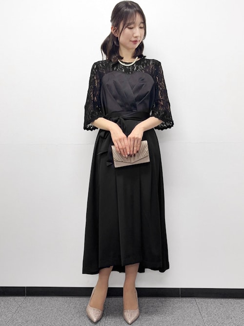 セール】【低身長対応】レース切替えビスチェ風イレギュラーヘム