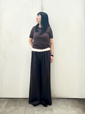 「SENSE OF PLACE by URBAN RESEARCH(センスオブプレイスバイアーバンリサーチ)の2pパックシアーTシャツ(Tシャツ/カットソー、その他)」を使った、ririkaさん(レディース・160cm)の夏コーディネート