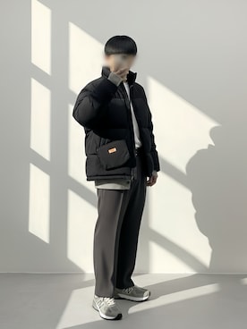 「アイテム（ダウンジャケット/コート）」を使った、しゅーまいさん（メンズ・165cm・10代）の冬コーディネート