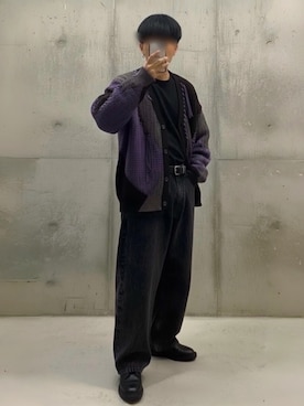 「アイテム（カーディガン/ボレロ）」を使った、しゅーまいさん（メンズ・165cm）の冬コーディネート