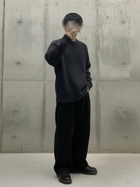 「アイテム（スラックス）」を使った、しゅーまいさん（メンズ・165cm・10代）の冬コーディネート